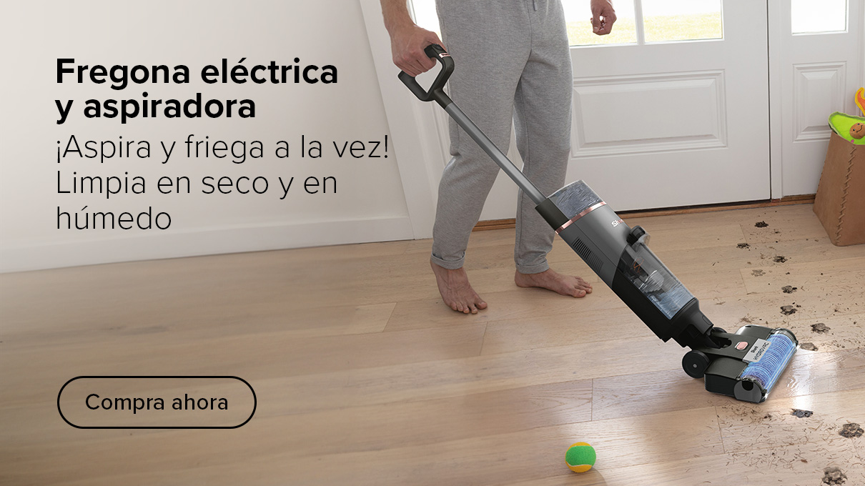 Fregona eléctrica y aspiradora: aspira y friega a la vez. Limpia en seco y en húmedo